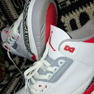 Jordan Athletic Shoes White and Red Accents